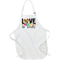 Love Needs No Words Autism Awareness Full-Length Apron With Pockets