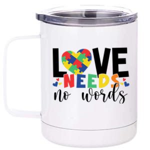 Love Needs No Words Autism Awareness 12 oz Stainless Steel Tumbler Cup