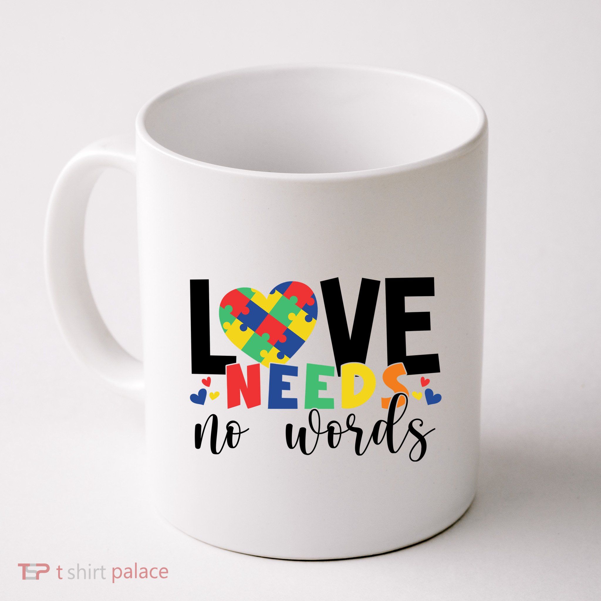 Love Needs No Words Autism Awareness Mug