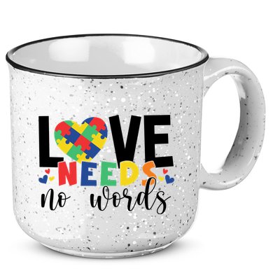 Love Needs No Words Autism Awareness 15oz Campfire Ceramic Mug