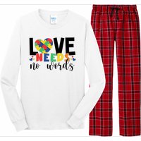 Love Needs No Words Autism Awareness Long Sleeve Pajama Set