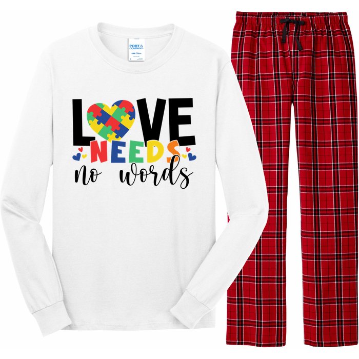 Love Needs No Words Autism Awareness Long Sleeve Pajama Set