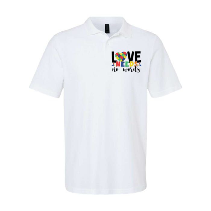 Love Needs No Words Autism Awareness Softstyle Adult Sport Polo