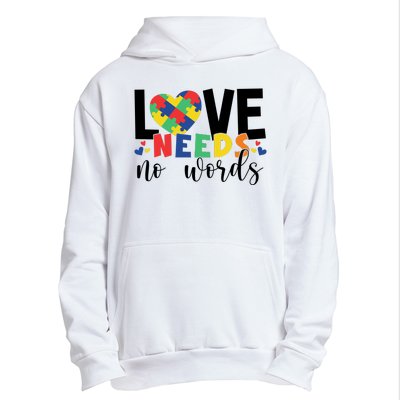 Love Needs No Words Autism Awareness Urban Pullover Hoodie