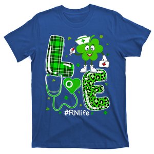 Love Nurse Nursing Rn Life Shamrock Patricks Day Stethoscope Cool Gift T-Shirt