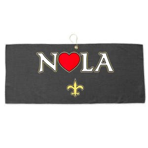 Love Nola New Orleans Fleur De Lis Heart Nola Large Microfiber Waffle Golf Towel