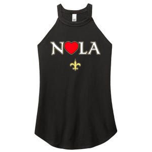 Love Nola New Orleans Fleur De Lis Heart Nola Women's Perfect Tri Rocker Tank