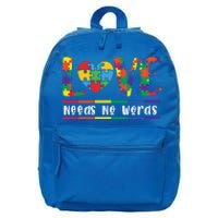 Love Need No Words Puzzle Autistic Autism Awareness Kindness Gift 16 in Basic Backpack