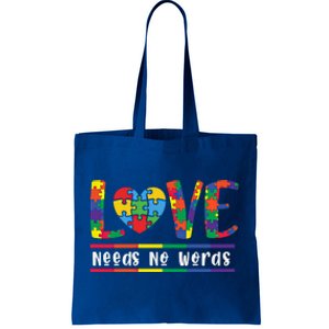 Love Need No Words Puzzle Autistic Autism Awareness Kindness Gift Tote Bag