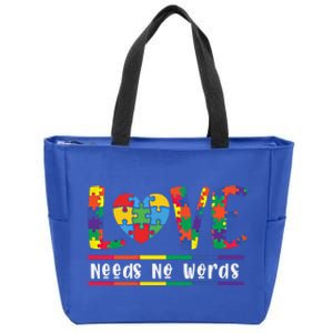 Love Need No Words Puzzle Autistic Autism Awareness Kindness Gift Zip Tote Bag