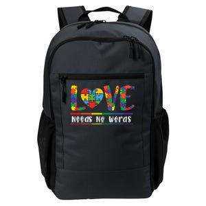 Love Need No Words Puzzle Autistic Autism Awareness Kindness Gift Daily Commute Backpack