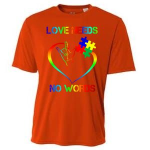 Love Need No Words Puzzle Autistic Autism Awareness Kindness Cute Gift Cooling Performance Crew T-Shirt