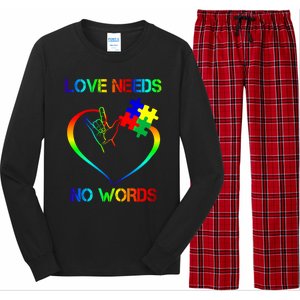 Love Need No Words Puzzle Autistic Autism Awareness Kindness Cute Gift Long Sleeve Pajama Set