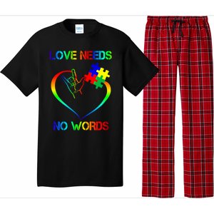 Love Need No Words Puzzle Autistic Autism Awareness Kindness Cute Gift Pajama Set