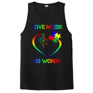 Love Need No Words Puzzle Autistic Autism Awareness Kindness Cute Gift PosiCharge Competitor Tank