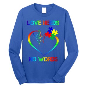 Love Need No Words Puzzle Autistic Autism Awareness Kindness Cute Gift Long Sleeve Shirt