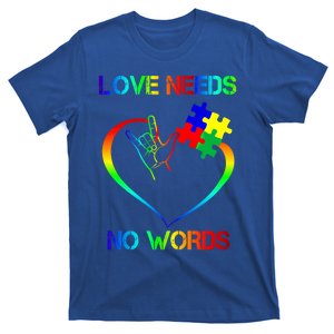 Love Need No Words Puzzle Autistic Autism Awareness Kindness Cute Gift T-Shirt