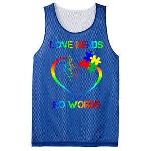 Love Need No Words Puzzle Autistic Autism Awareness Kindness Cute Gift Mesh Reversible Basketball Jersey Tank