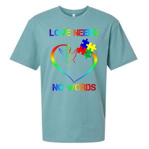 Love Need No Words Puzzle Autistic Autism Awareness Kindness Cute Gift Sueded Cloud Jersey T-Shirt