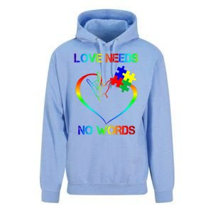 Love Need No Words Puzzle Autistic Autism Awareness Kindness Cute Gift Unisex Surf Hoodie