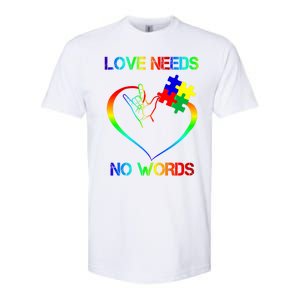 Love Need No Words Puzzle Autistic Autism Awareness Kindness Cute Gift Softstyle CVC T-Shirt