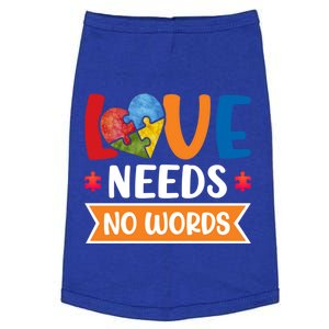 Love Needs No Words Autism Meaningful Gift Doggie Tank