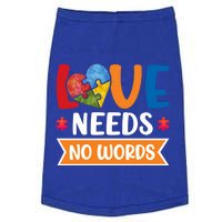 Love Needs No Words Autism Meaningful Gift Doggie Tank