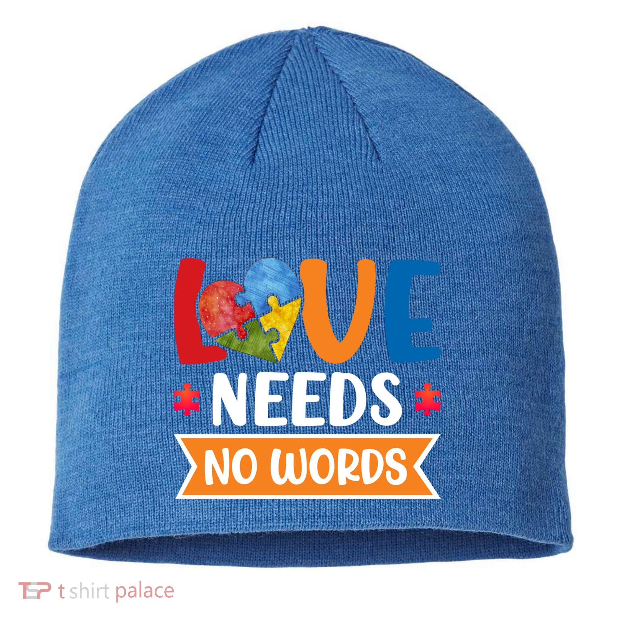 Love Needs No Words Autism Meaningful Gift Sustainable Beanie