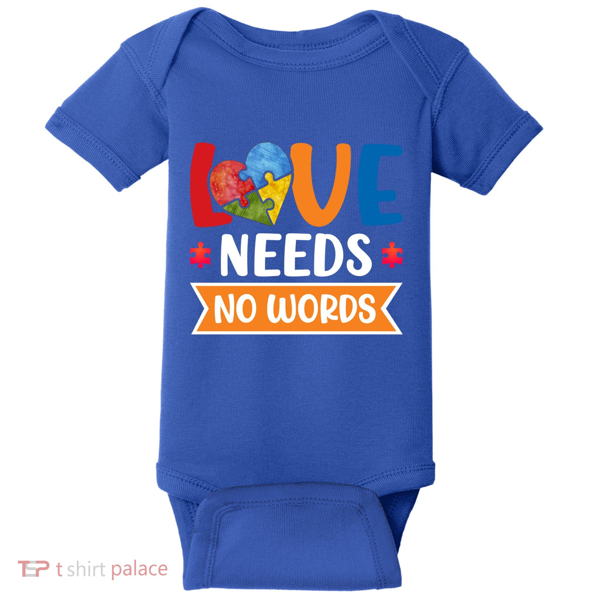 Love Needs No Words Autism Meaningful Gift Baby Bodysuit
