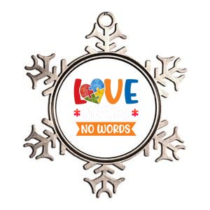 Love Needs No Words Autism Meaningful Gift Metallic Star Ornament