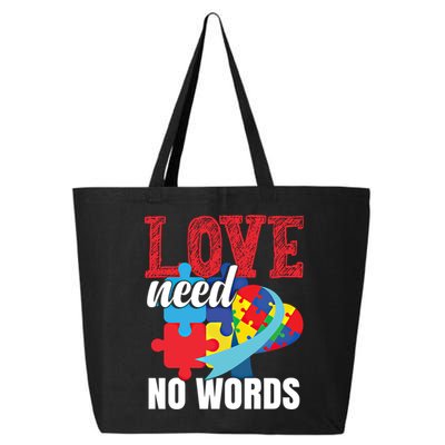 Love Need No Words Autism Awareness Cute Gift 25L Jumbo Tote