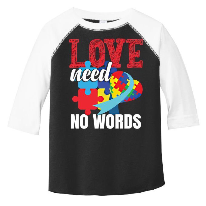Love Need No Words Autism Awareness Cute Gift Toddler Fine Jersey T-Shirt