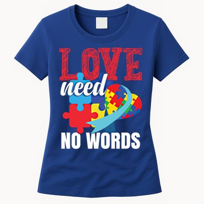 Love Need No Words Autism Awareness Cute Gift Womens T-Shirt
