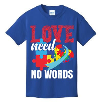 Love Need No Words Autism Awareness Cute Gift Kids T-Shirt
