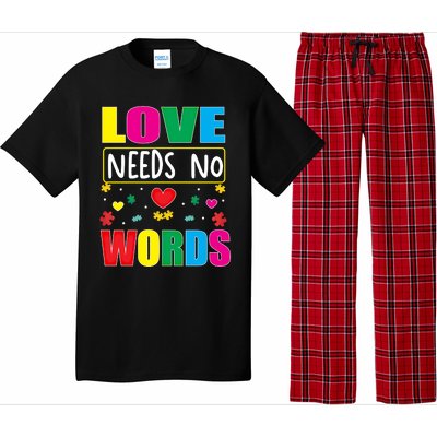 Love Needs No Word Autism Awareness Month Gift Pajama Set