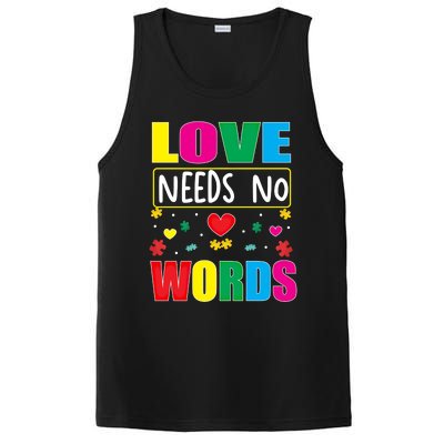 Love Needs No Word Autism Awareness Month Gift PosiCharge Competitor Tank