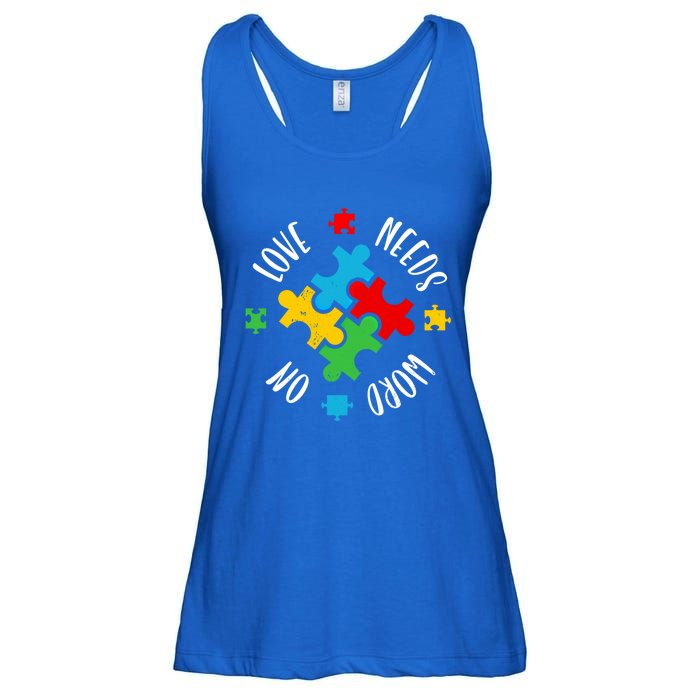 Love Needs No Word Autism Awareness Special Ed Teacher Gift Ladies Essential Flowy Tank