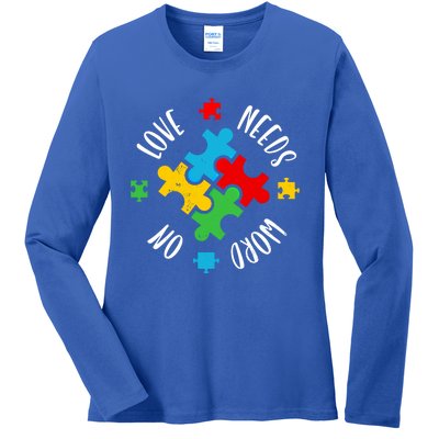 Love Needs No Word Autism Awareness Special Ed Teacher Gift Ladies Long Sleeve Shirt