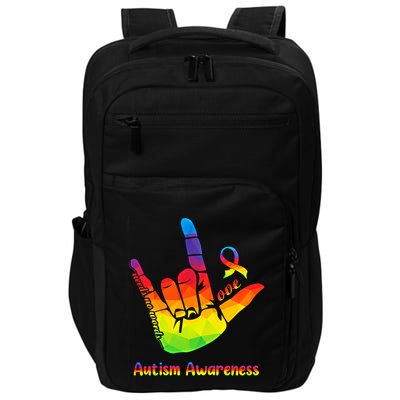 Love Needs No Words Autism Awareness Gift Sign Language Love Great Gift Impact Tech Backpack