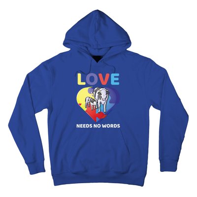 Love Needs No Words Autism Awareness Cow Mom Farmer Gift Hoodie