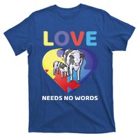 Love Needs No Words Autism Awareness Cow Mom Farmer Gift T-Shirt