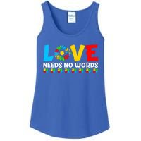 Love Needs No Words Autism Awareness Day Novelty Autism Day Great Gift Ladies Essential Tank