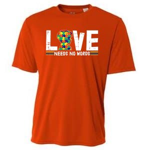 Love Needs No Words Autism Awareness Funny Gift For Autistic Meaningful Gift Cooling Performance Crew T-Shirt