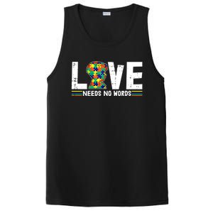 Love Needs No Words Autism Awareness Funny Gift For Autistic Meaningful Gift PosiCharge Competitor Tank