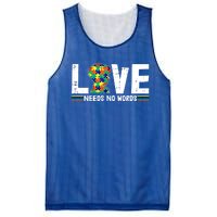 Love Needs No Words Autism Awareness Funny Gift For Autistic Meaningful Gift Mesh Reversible Basketball Jersey Tank