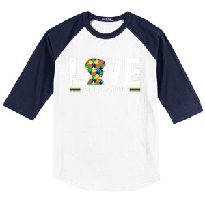 Love Needs No Words Autism Awareness Funny Gift For Autistic Meaningful Gift Baseball Sleeve Shirt