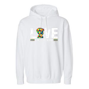 Love Needs No Words Autism Awareness Funny Gift For Autistic Meaningful Gift Garment-Dyed Fleece Hoodie