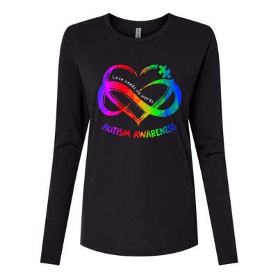 Love Needs No Word Autism Awareness  Teachers Womens Cotton Relaxed Long Sleeve T-Shirt