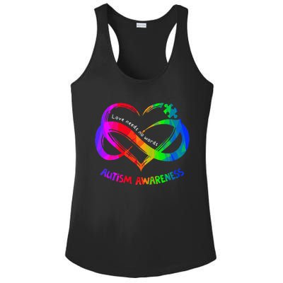 Love Needs No Word Autism Awareness  Teachers Ladies PosiCharge Competitor Racerback Tank