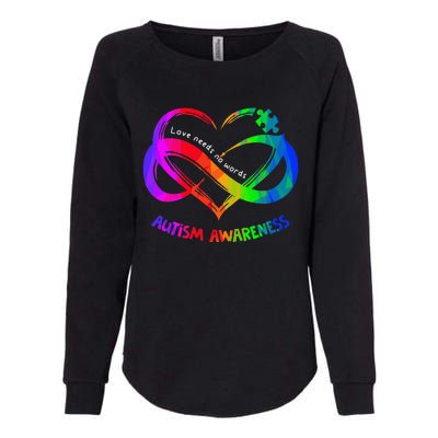 Love Needs No Word Autism Awareness  Teachers Womens California Wash Sweatshirt